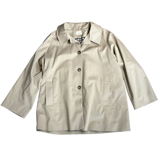Sezane Carter Jacket size 46 14 XL XXL light beige short trench coat Parisian - Picture 8 of 11